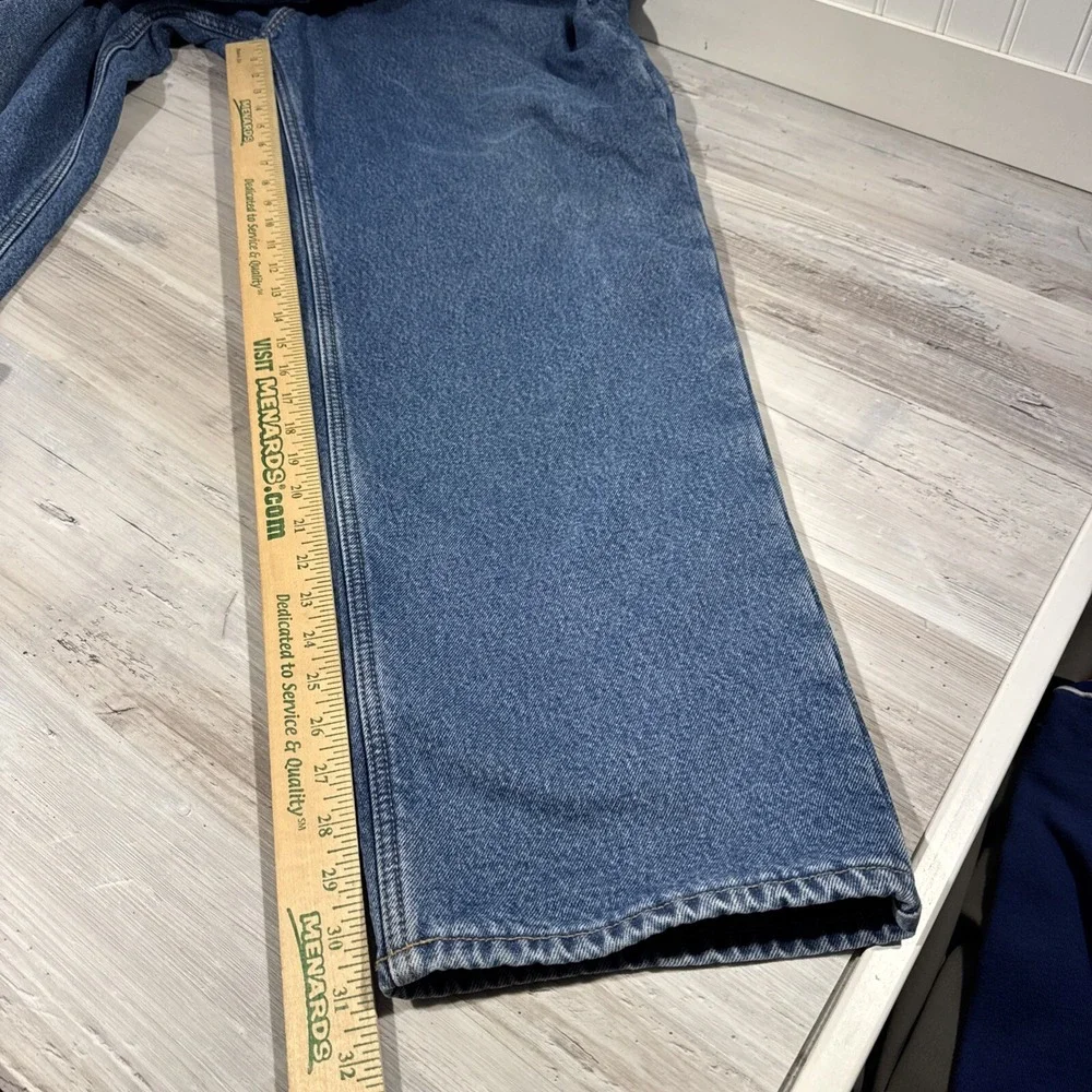 Carhartt Jeans Men's 42x32 Relaxed Fit Fleece Lined Denim‎ Blue Pants B155-DST